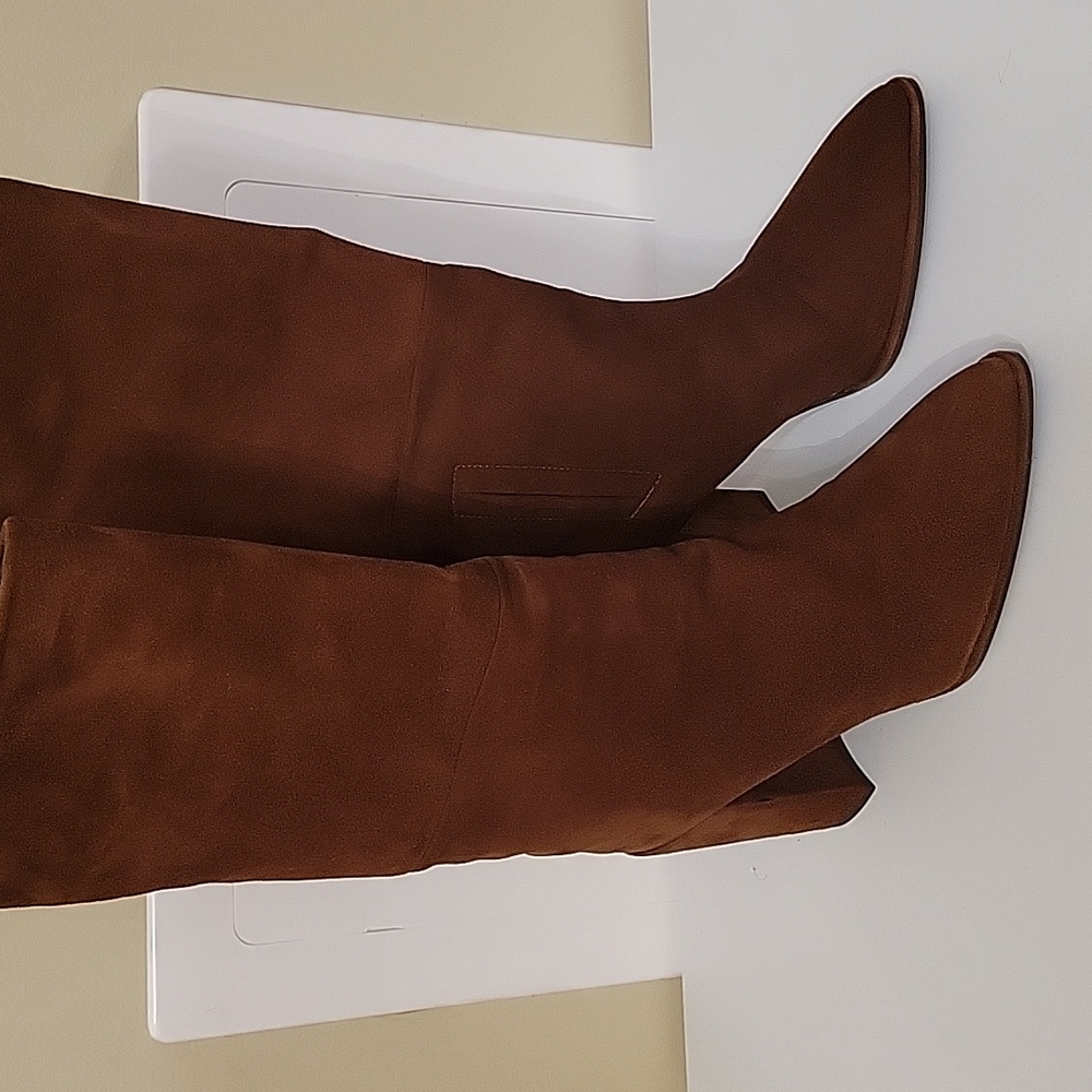 Stuart Weitzman Straighten Walnut Suede Boots